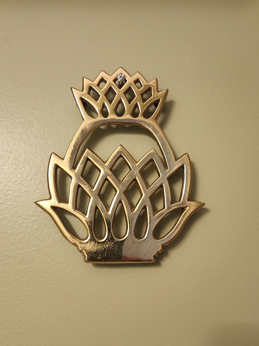 Solid Brass Pineapple Trivet From Virginia Metalcrafters 1976